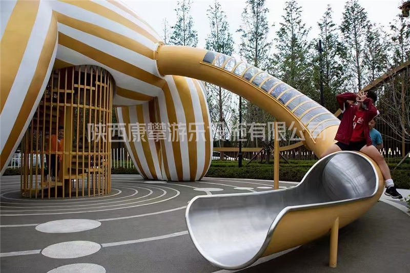 戶外斑馬造型非標(biāo)不銹鋼滑梯